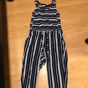 Old navy striped nautical jumpsuit (M)